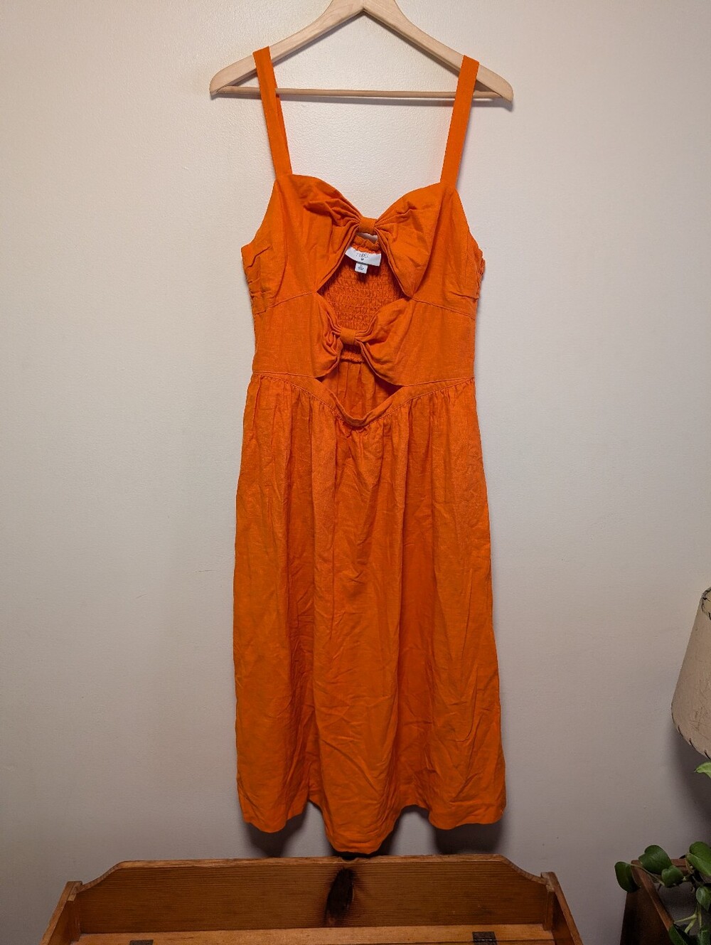 Fe Noel x Target Orange Cutout Midi Dress XL Linen